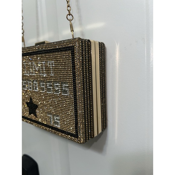 No Limit Rhinestone Clutch Purse Shoulder Bag YOLO Credit Card Money Urban Bling - Picture 5 of 15